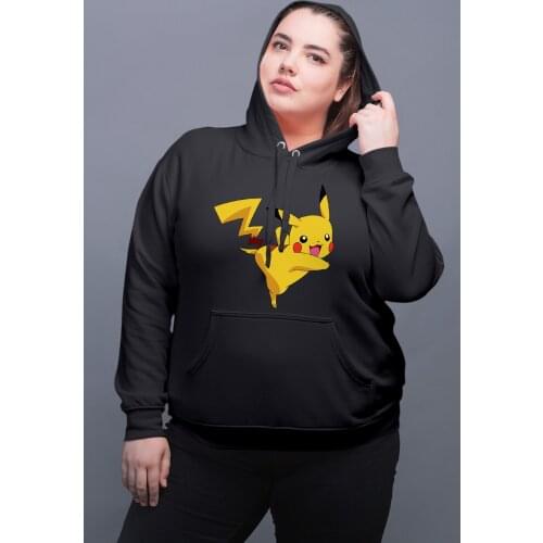 Angemiel Wear Pikachu Black Women Hooded Sweatshirt