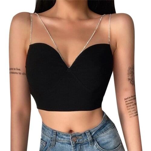 Halter Neck Femme Fashion Short Summer Tops Cup Push Up Shoulder Sexy Brat Shirt Sales Corset Crop Top Clothes Camisole Cheap