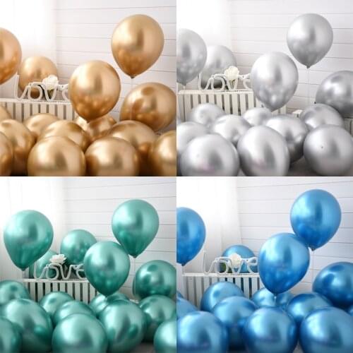 20pcs Rose Gold Metallic Glossy Latex Balloon Birthday Party Wedding Decoration Metal Chrome Helium Globos Baby Shower Air Balls
