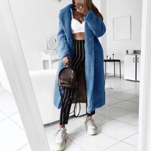 2019 Autumn And Winter Solid Color Woolen Coat Female Mid-Long New Korean Temperament Womens Popular Outerwear Woolen Coat