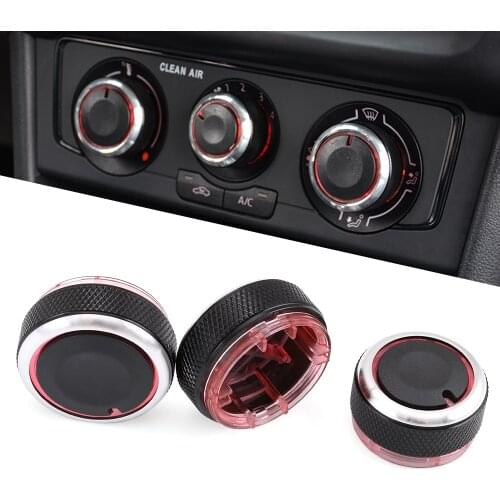 Aluminum alloy air conditioning knob AC Knob For Volkswagen VW POLO 2004-2013 Car Air Conditioning heat control Switch knob 3pcs