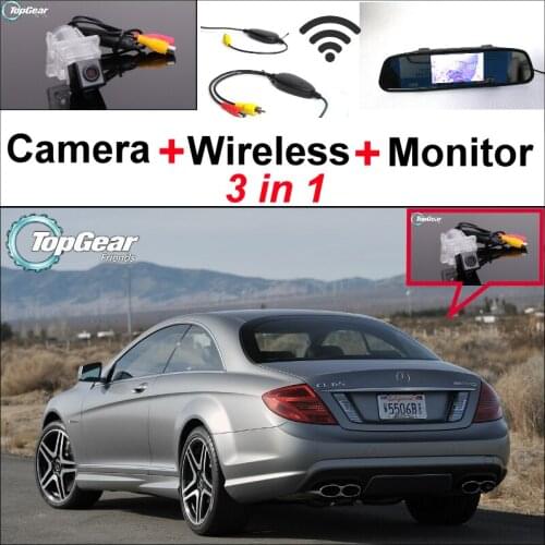 3in1 Special WiFi Camera + Wireless Receiver + Mirror Monitor Rear View Parking Back Up System For Mercedes Benz C Class MB W204