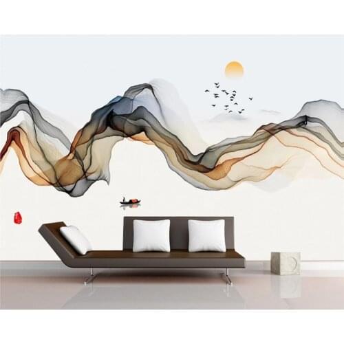 Custom Any Size 3D Mural Wallpaper Hand painted landscape bird sunrise Photo Background Wall Papers Home Decor papier peint