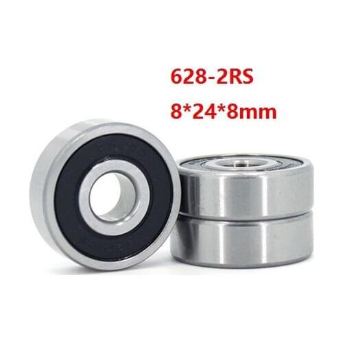 50/100pcs 8x24x8mm 628RS 628-2RS 628 RS 2RS Mini ball bearings 8*24*8mm Double cover Deep Groove Ball bearing