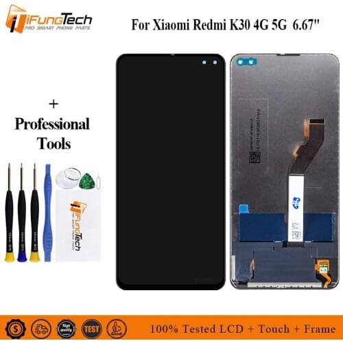 6.67" New LCD Display For Xiaomi Redmi K30 4G 5G With Frame Display Touch Screen For Redmi K30 Digitizer Assembly Repair Parts