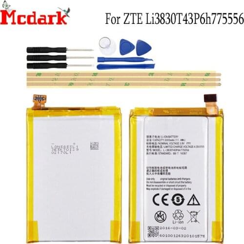 Li3830T43P6h775556 Battery 3000mAh Bateria For ZTE Axon A1 AXON A2015 Axon Tianji A2015 TD-LTE Dual Blade V7 Max Smart Phone