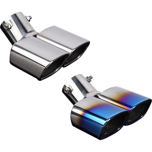 Car Exhaust Pipe Muffler Tail Pipe Outlet Nozzle End Universal Stainless Steel Square End One Change Two Double Car Bearable