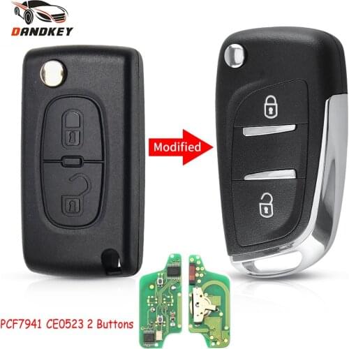 Dandkey CE0523 Remote Car Key for Peugeot 307 407 607 2005-2011 For Citroen Car Remote Key HU83/VA2 Blade 2/3 Buttons 433Mhz ASK