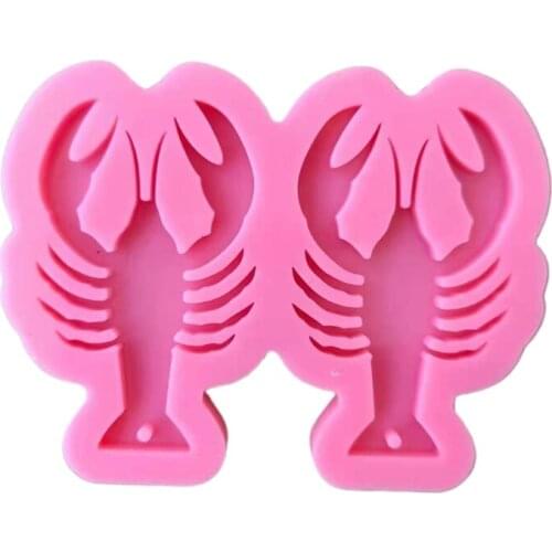 Lobster Keychain Earrings Epoxy Resin Mold Jewelry Pendant Silicone Mould DIY Crafts Necklace Casting Tool W0YA