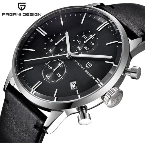 Brand Luxury Mens Watches Top Waterproof Chronograph Calendar Genuine Leather Sport Military Quartz Male Clock Relogio Masculino