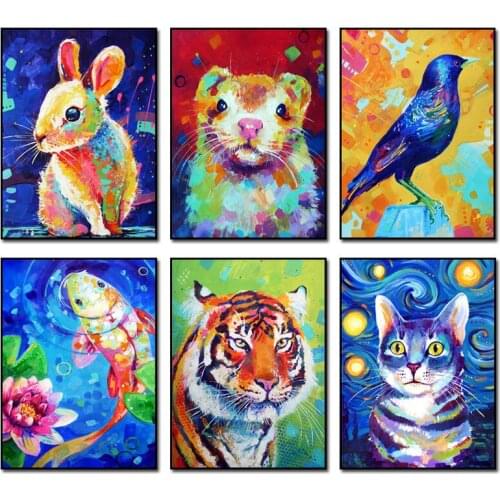 Colour Tiger Bird Diamond Painting Cross Stitch 5d Diamond Embroidery Dmc Rubik Diamond Mosaic Painting Rhinestones Needlework