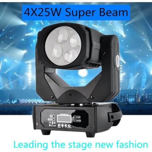 Dj light Super Beam Moving Head Light 4*25W Beam Light DMX512 for Disco DJ Club Home Garden Party Wedding Effect