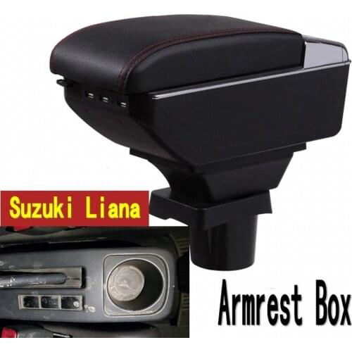 For Suzuki Liana armrest box central Store content box with cup holder ashtray USB Liana armrests box