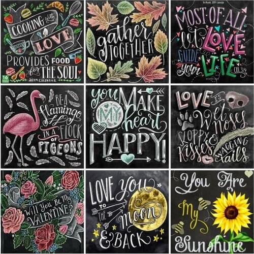 Evershine 5D DIY Diamond Embroidery Blackboard Full Square Diamond Painting Landscape Rhinestones Pictures Home Decoration