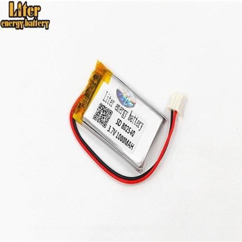 XHR-2P 2.54 1000mAh 802540 3.7V lithium polymer battery 852540 scan code instrument speaker driving apparatus