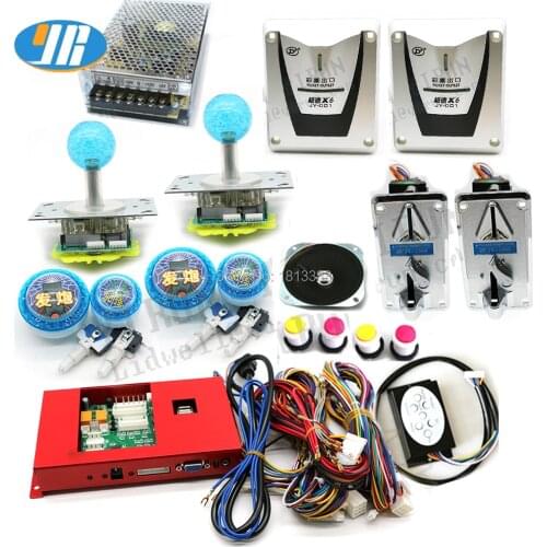 2 Players Fishing Game Machine DIY English 20 In 1 Games LED joystick Catching Push button Coin Acceptor Ticket dispenser