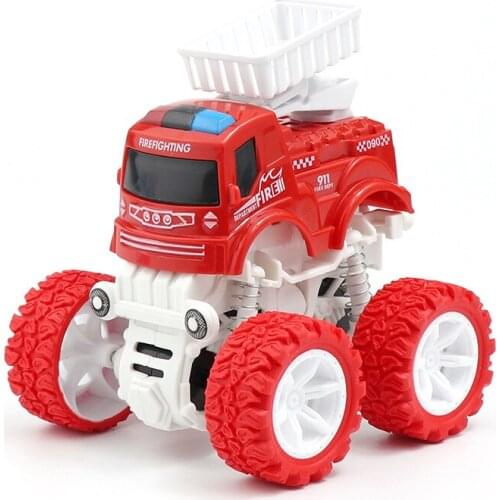 Inertia Mini Toy Children Fire Lift Truck Pull Back Play Engineering Vehicles Friction Powered Car Model