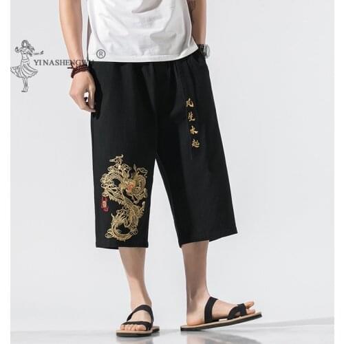 Kimono New Trousers Retro Japanese Summer Plus-sized Harem Printed Pants Chinese Shorts Japan Male Harajuku Yukata Asian Costume