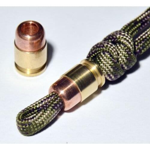 Brass Small Fat Bullet Knife Beads Umbrella Rope Bead Outdoor Knife Gadgets Pendant