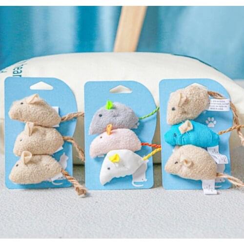 3pcs False Mouse Pet Cat Toys Plush Catnip Toy Cats Mini Funny Playing Toys For Cats Kitten Interactive Toy