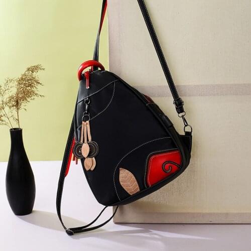 Women New Nylon Waterproof Backpack Fashion Retro Leaves Student Style Teenage Backpacks Multifunction High Quality School Bag