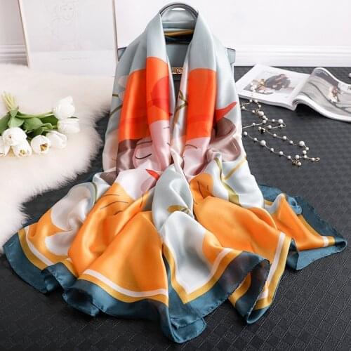New style Four seasons china quality silk scarves women foulard Office warm large shawls lady fashion nice print beach hijab