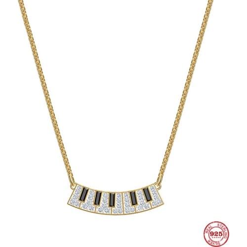 Fashion Charm Pure 925 Silver Original 1:1 Copy, Simple Electronic Keyboard Clavicle Chain Necklace Female Luxury Jewelry Gifts
