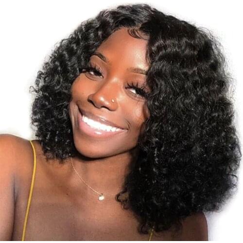 Beauty Queen Malaysian 4*4 Kinky Curly Bob Wig Remy Human Hair Lace Closure Wigs Pre Plucked With Baby Short Bob Human Hair Wigs