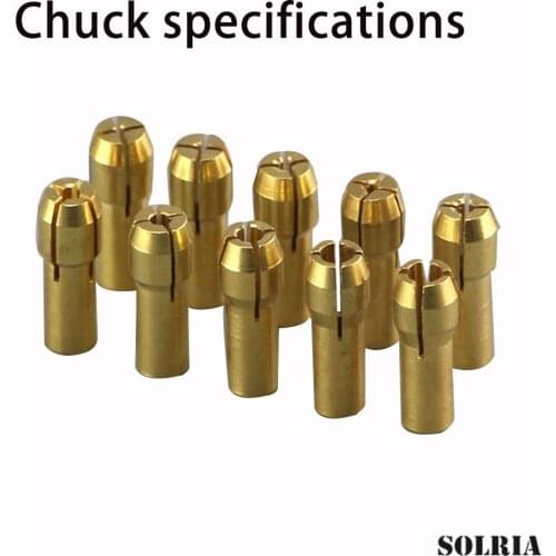 Hot Sale 0.5-3.2mm 10 Pcs/Set Mini Drill Brass Collet Chuck for Dremel Rotary Tool Including Accessories 10Pcs/Pack