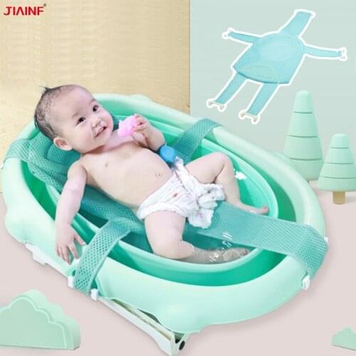 Baby Shower Cushion 2019 new Pentagonal buckle Safety bathtub mat infant Bathing net newborn wash bath bed foldable easy dry