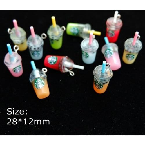 Coffee Charms Pendants Resin Cabochon for necklace earring key ring Jewelry Making Accessories