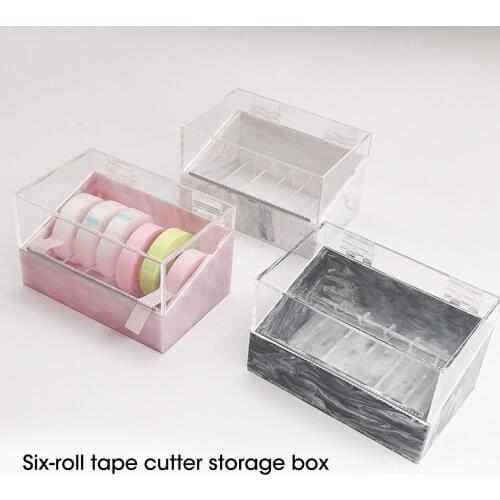 Dustproof Eyelash Tape Cutter Acrylic Multi-Grid Tape Storage Box Lash Extension Supplies Dustproof Tape Storage Tools