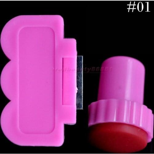 Nail art Stamping Stamper Scraper + Print Head Fission Seal Nail Art Stamping Polish Nail Decoration Tool 1 Set N 01