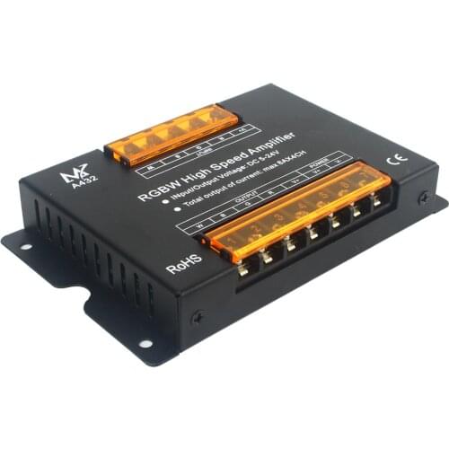 LED RGBW Amplifier DC5 - 24V 32A Output for RGBCCT / RGBW / RGB LED Strip Power Repeater Console Controller Data Signal Repeater