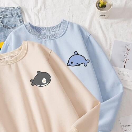 Kawaii Cartoon Sweatshirt Women 90s Ulzzang Hoodie for Couple Winter Cotton Casual Ladies Pullover Streetwear Kpop Clothes