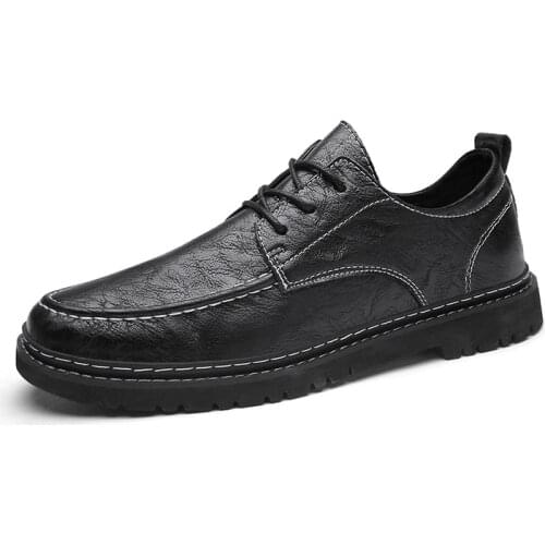 Spring Autumn Men Leather Casual Shoes Comfortable Leather Men Business Shoes Retro Casual Shoes