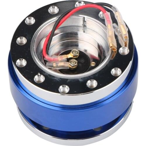 Universal Car Quick Release Steering Wheel Snap Off Hub Adapter Boss Kit Aluminum 6 Hole blue
