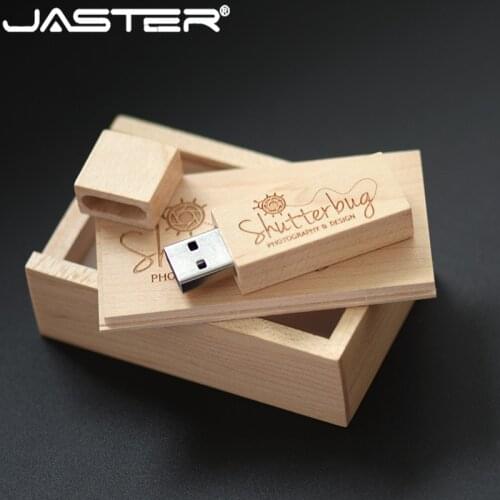 JASTER ( free LOGO) Photography Customer LOGO Wooden usb+BOX usb flash drive pendrive 4g 8GB 16GB 32GB wedding gift