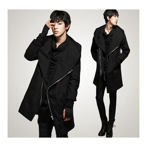 Can be customized the stage is installed Big hat thickening outerwear sweatshirt loose costumes male overcoat plus size