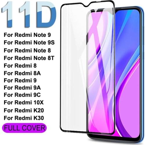 11D Tempered Glass For Xiaomi Redmi 9 9A 9C 8 8A 10X K20 K30 Screen Protector For Redmi Note 8 8T 9 9S Pro Max Protective Glass