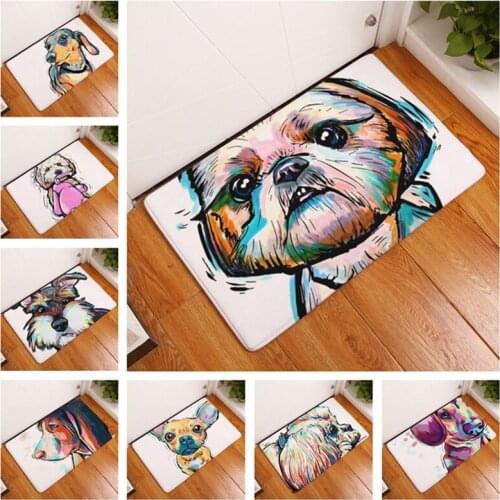 Custom Cute Dogs Print Door Mats Carpets Rugs Anti-slip Soft Carpets Home Kitchen Bathroom
