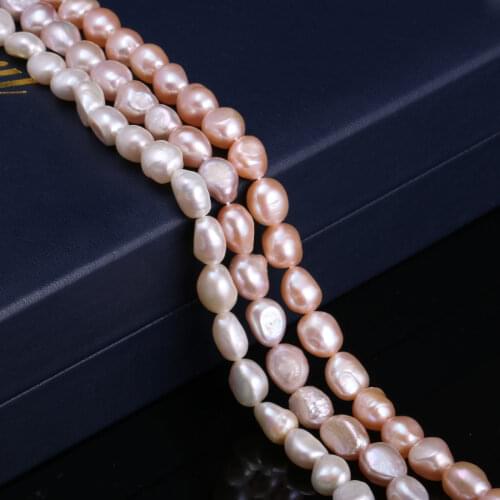 100% Natural Freeform Freshwater Cultured Pearls Beads DIY Beads for Jewelry Making DIY Strand 14 Inches Size 8mm-9mm