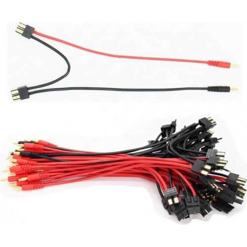 100 pcs/lot TRX Male Series Connector 14AWG 14CM to 4.0mm Banana Plug with 14AWG 25CM RC Charge Cable DZ0300