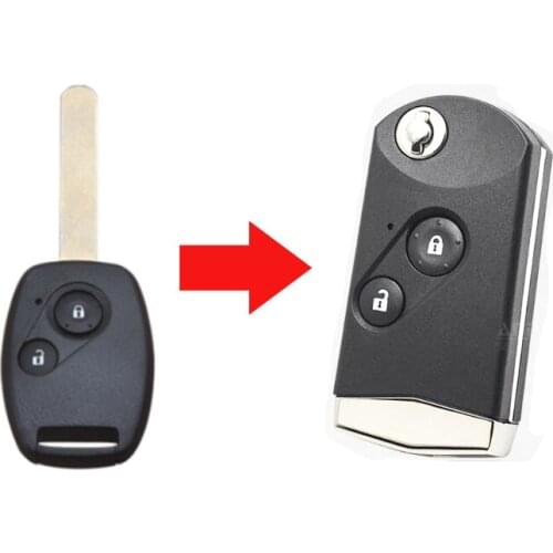 2 BUTTONS MODIFIED FLIP REMOTE KEY SHELL CASE FOR HONDA FIT ODYSSEY CRV FOB COVER