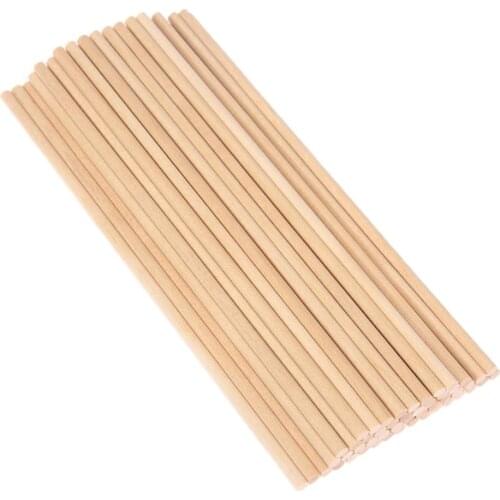 50Pcs Unfinished Wooden Rods Sticks Unpainted Wood Round Dowel Pin DIYModeling