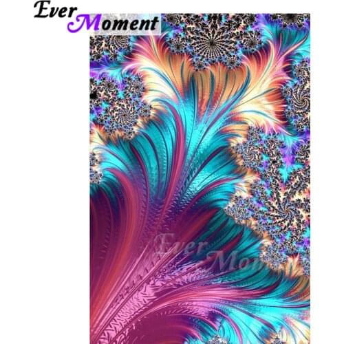 Ever Moment Diamond Painting Full Square Green Purple Feather 5D DIY Picture Of Rhinestone Hobby Art Diamond Embroidery ASF1826