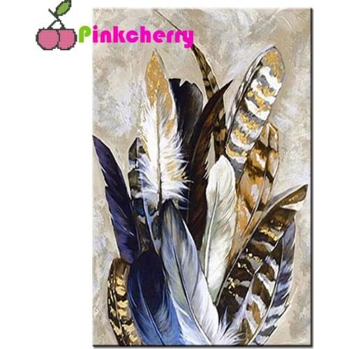 Diamond Painting Indian lucky bird feather Cross Stitch Diamond Mosaic Picture Rhinestone Embroidery Beaded Handicraft k501