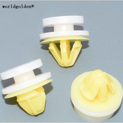 Worldgolden 100pcs auto fasteners Rocker Panel Weel-arch Clip for GM#93176656,4414720 LANDROVER#DYC101420 RENAULT#770307736B