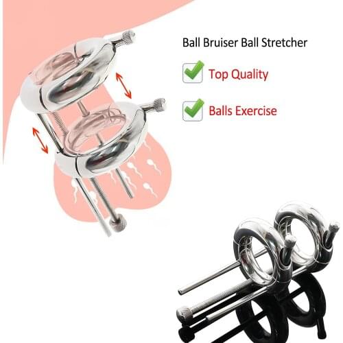 BDSM Stainless Steel Adjustable Ball Stretcher Exercise CBT Scrotum Testis Pendant Weight Chastity Device 18+ Sex Toys For Men