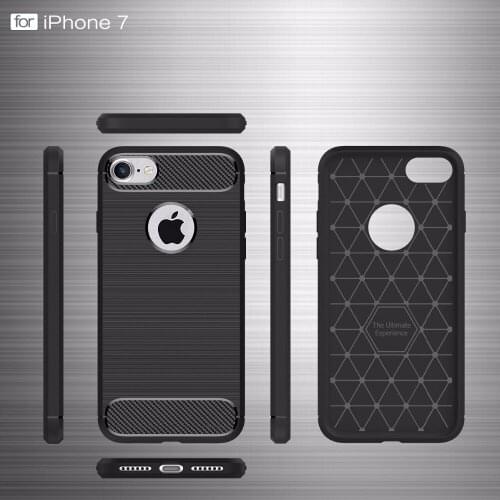 Smartphone cases for Apple iphone 7,100pcs/lot,carbon Fiber rugged armor TPU protective cover for iphone 7 case,ultra-thin